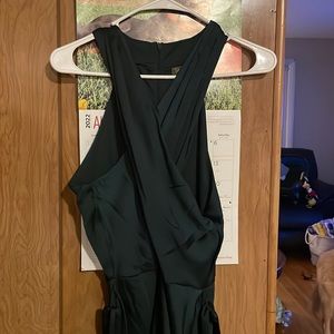 NTW Taylor criss cross midi dress in dark green